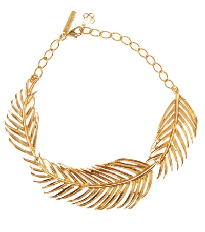 Oscar De La Renta Palm Leaf Necklace In Gold