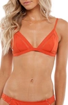 Rhythm My Bralette Triangle Bikini Top In Tangelo