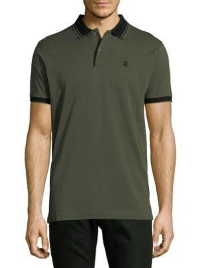 Roberto Cavalli Short-sleeve Cotton Polo In Military Green