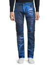 Robin's Jean Ribbed Panel Biker Jeans In Lightning