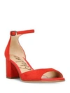 Sam Edelman Susie Open Toe Block Heel Sandals In Blood Orange