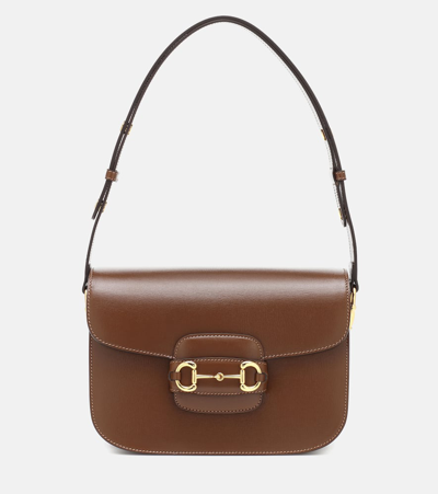 Gucci Horsebit 1955 Leather Shoulder Bag In Brown