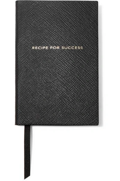 Smythson Panama Recipe For Success Textured-leather Notebook In Black