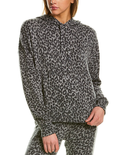 Skull Cashmere Berlyn Cashmere-blend Leopard Hoodie In Grey