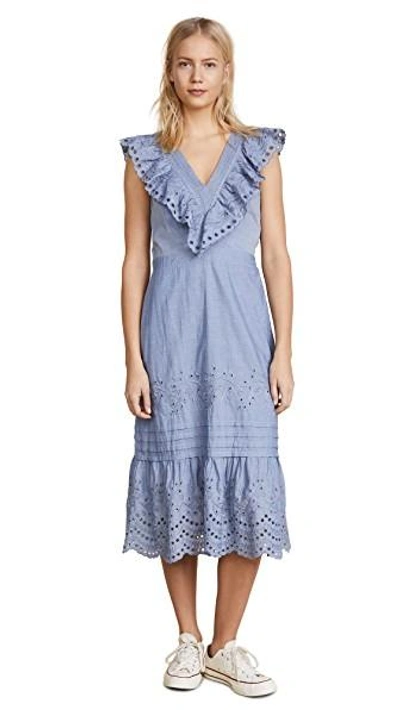 St. Roche Maria Dress In Chambray Blue