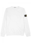 Stone Island Logo-patch Cotton-jersey Sweatshirt In White