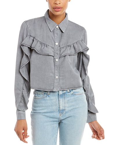 Le Jean Nina Crop Shirt In Grey