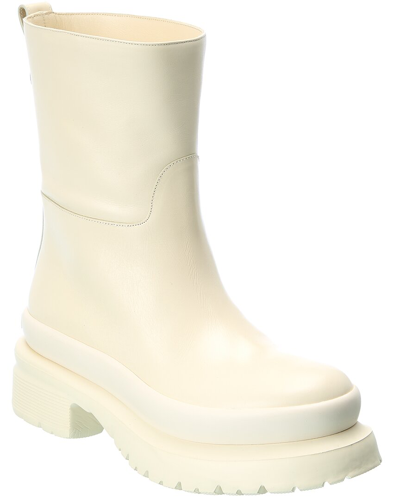 Valentino Garavani Roman Stud Leather Bootie In White