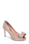 Ted Baker Vylett Peep Toe Pump In Light Pink Satin