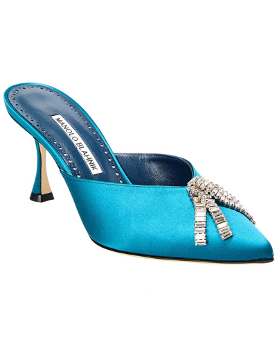 Manolo Blahnik Bambimu 70 Satin Pump In Blue