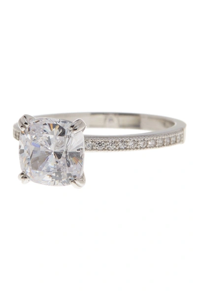 Sterling Forever Sterling Silver Cushion Cz Solitaire Ring In White