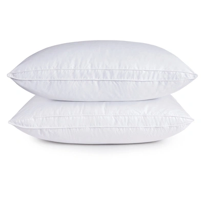 Puredown Peace Nest 10% Grey Goose Down Feather Gusset Pillow Set Of 2 In White
