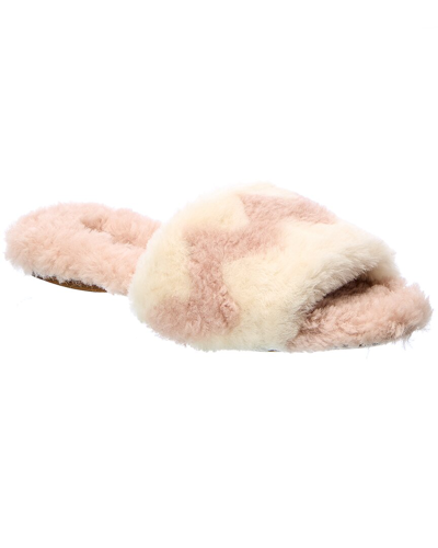 Aquazzura Nomade Shearling Sandal In Pink