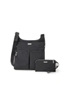 Baggallini On Track Zip Crossbody With Rfid Phone Wristlet In Charcoal
