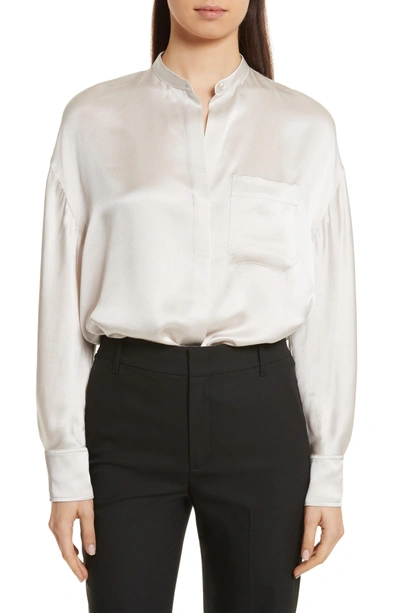 Vince Charmeuse Silk Blouse In Dove