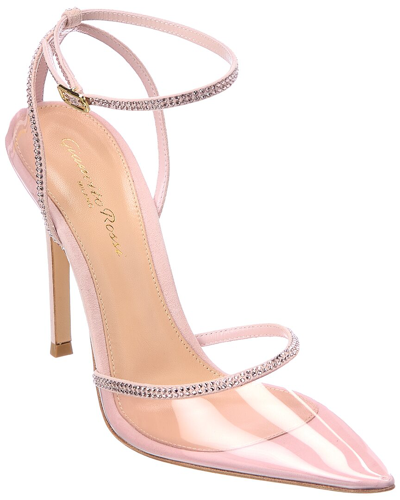 Gianvito Rossi Crystal Sabin 105 Pointed Plexi Pumps In Pink