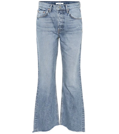 Grlfrnd Dahl Cropped High-rise Flared Jeans In Blue