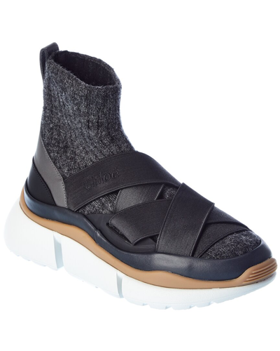 Chloé Chloe Sonnie Sock Sneaker In Black