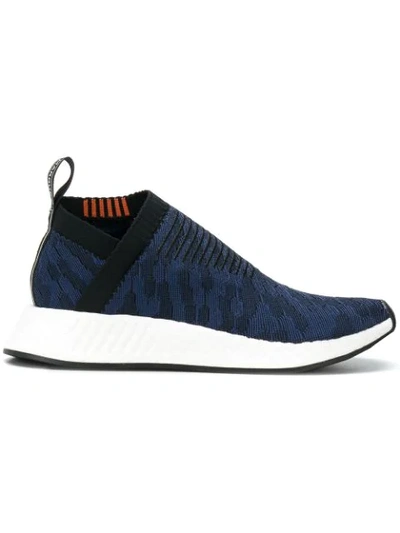 Adidas Originals Nmd Cs2 Shadow Knit Sneakers In Navy - Navy In Indigo/white