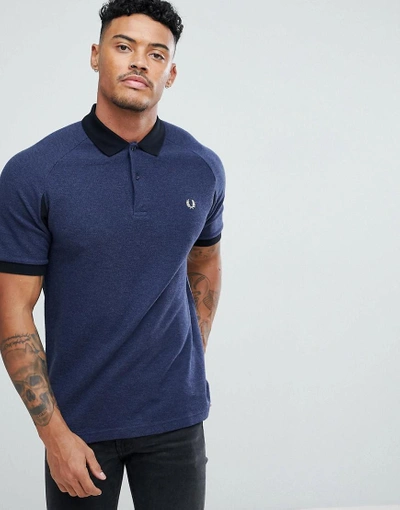 Fred Perry Slim Fit Color Block Pique Polo Shirt In Navy Navy ModeSens