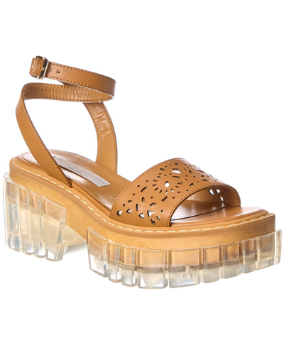 Stella Mccartney Perforated Platform Sandal In Brown