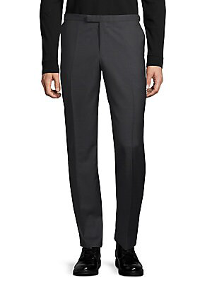 black stretch slim fit trousers