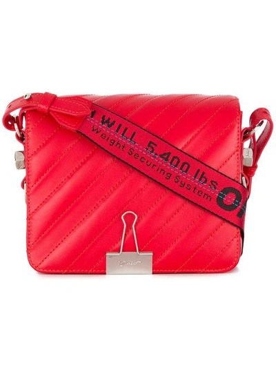 Off-white Diagonal Padded Flap Bag In Red