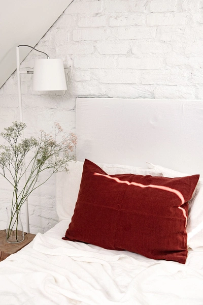Amourlinen Linen Pillowcase In Terracotta In Brown