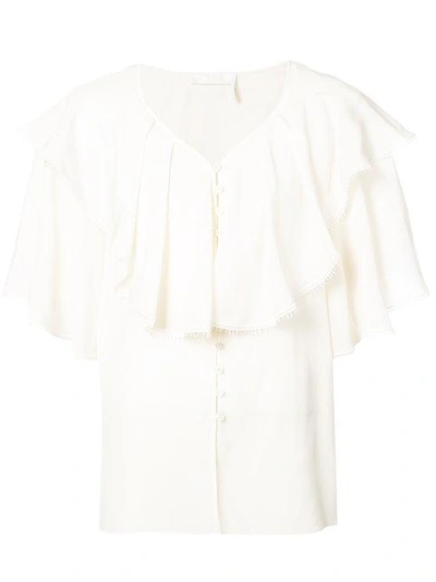 Chloé Ruffled Buttoned Blouse