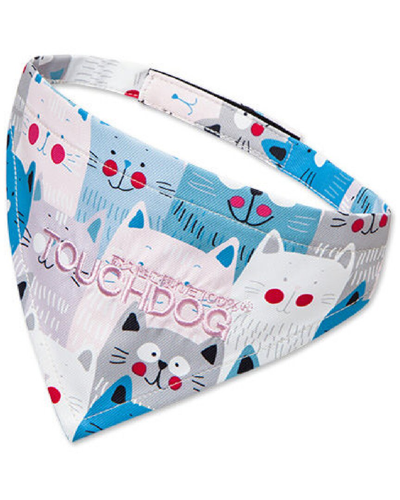 Touchdog Head-popper Fashion Designer Printed Velcro Dog Bandana In Blue