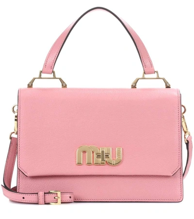 Miu Miu Leather Shoulder Bag In Pink