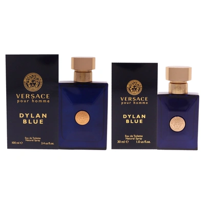 Versace Dylan Blue Kit By  For Men - 2 Pc Kit 3.4oz Edt Spray, 1oz Edt Spray