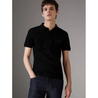 Burberry Cotton Piqué Polo Shirt In Black