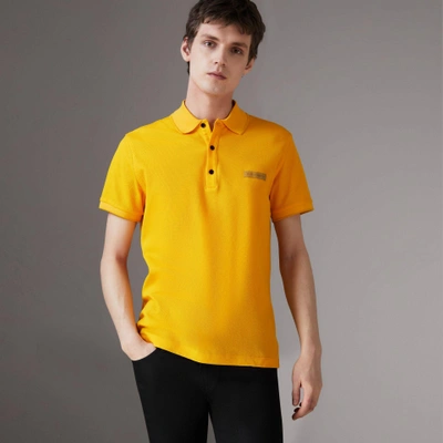 Burberry Cotton Piqué Polo Shirt In Bright Yellow