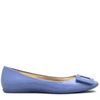 Roger Vivier Gommette Ballerinas In Patent Leather In Light Blue