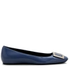 Roger Vivier Trompette Ballerinas In Patent Leather In Blue