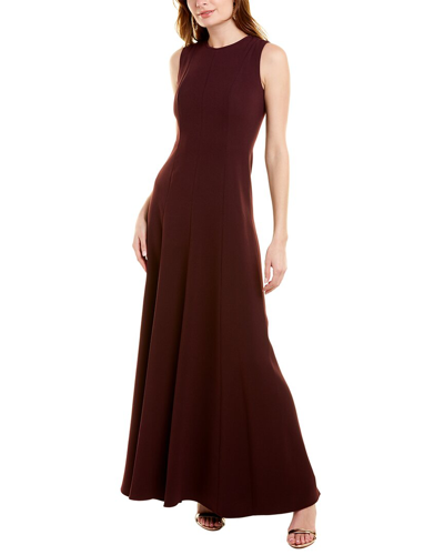 Halston Iris Crepe Gown In Red