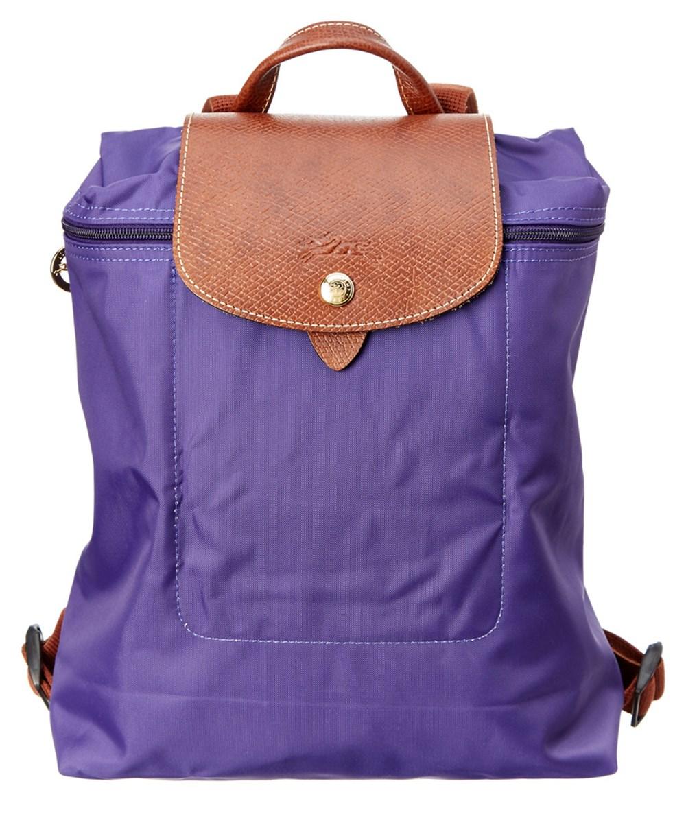 purple longchamp backpack