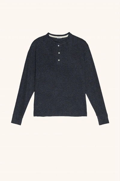 Donni Sweater Henley Long Sleeve In Navy In Blue