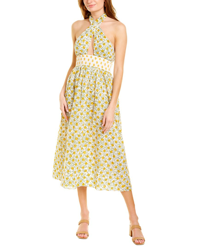 Ash & Eden Mira Halter Maxi Dress In Yellow