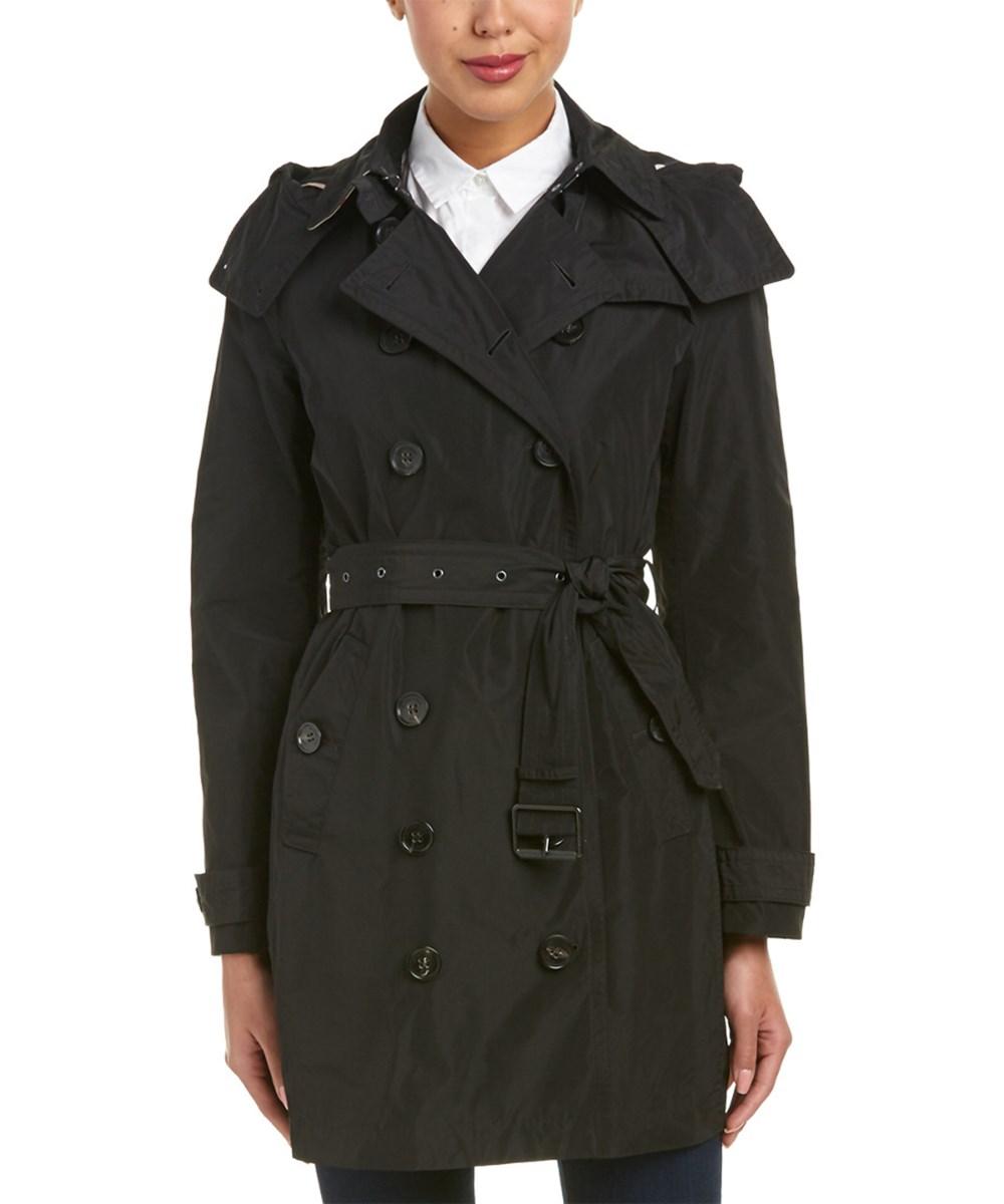 Burberry Balmoral Hood Trench Coat In Black | ModeSens