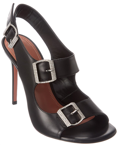 Amina Muaddi Marni Leather Sandal In Black