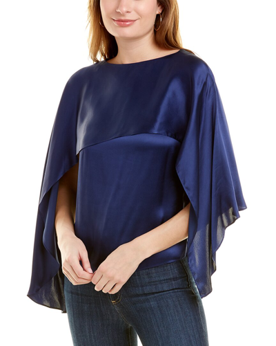 Halston Addilyn Charmeuse Silk-blend Top In Blue