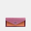 Coach Soft Wallet In Colorblock - Women's In Wine Multi/dark Gunmetal