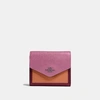 Coach Kleines Portemonnaie In Blockfarben In Wine Multi/dark Gunmetal