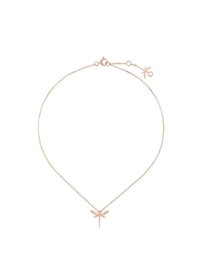 Anapsara 18kt Rose Gold Mini Dragonfly Necklace