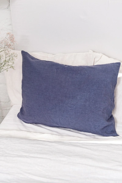 Amourlinen Linen Pillowcase In Blue Gray
