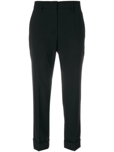 Prada Cropped Tailored Trousers In Fnero