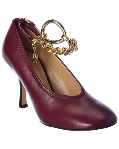 Jw Anderson Chain Leather Pump In Red