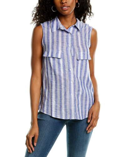 Tags Stripe Sleeveless Top In Blue